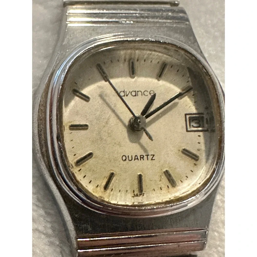 Advance Quartz Watch Womens‎ Silver Tone Stainless Steel Date Japan
